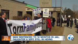 Demonstration at the sentencing in the spring